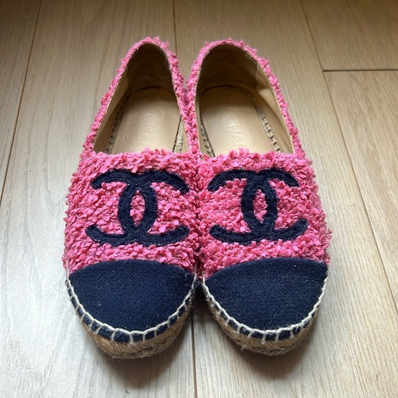 Chanel Espadrilles Pink /Navy Terry as 35/5 RARE! Authentic - Picture 10 of 12